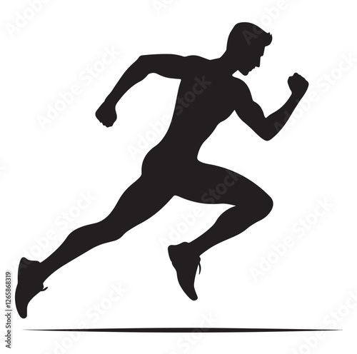 Running Human Silhouette vector illustration