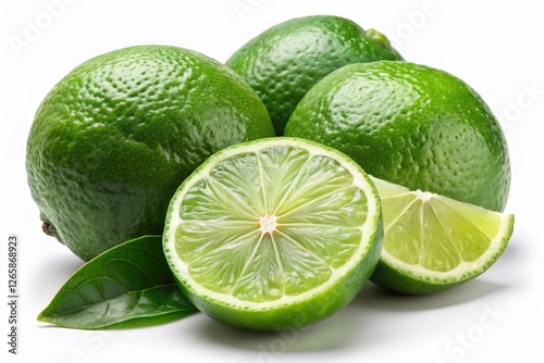 Juicy Limes: Fresh Slices Isolated on White Background - Perfect for Recipes & Mocktails