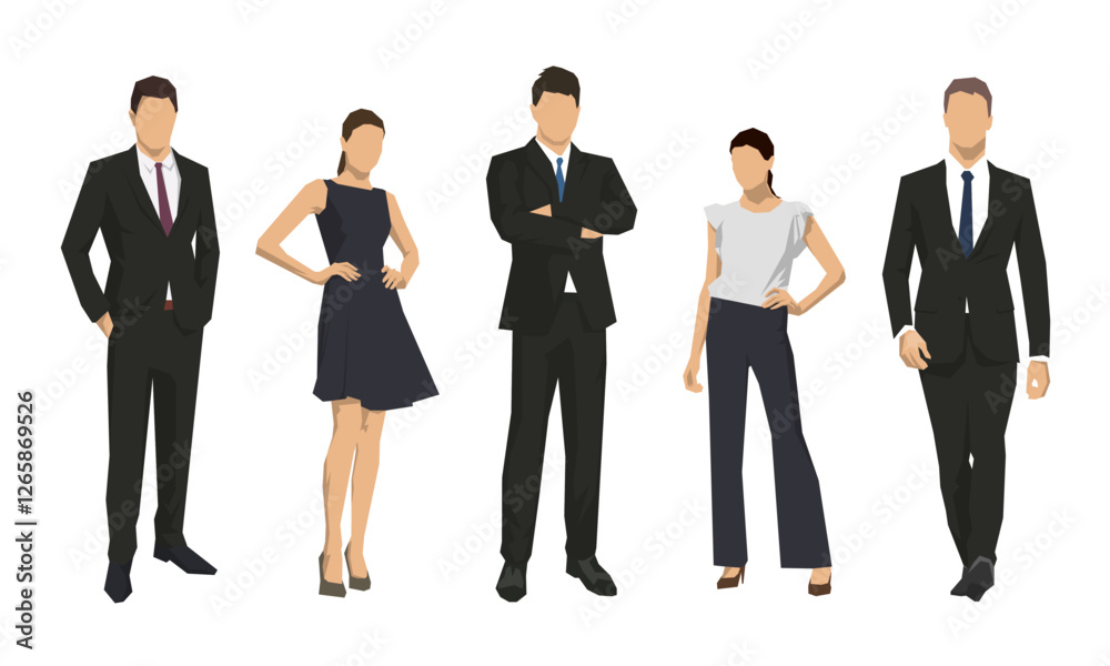 Business people, group of flat design isolated vector iilustrations, business men and women Business people, group of flat design isolated vector iilustrations, business men and women
