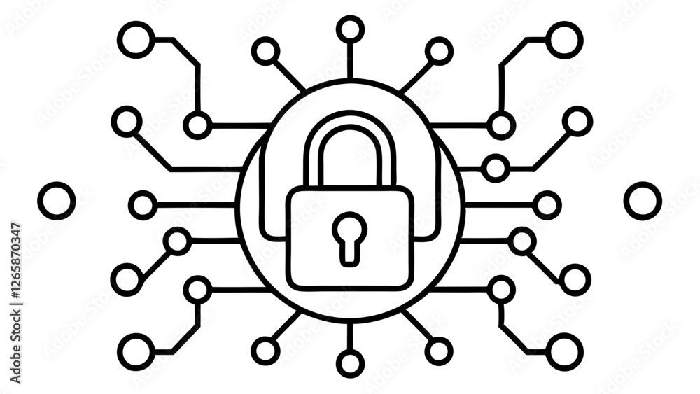 Obraz premium cybersecurity concept with padlock and binary code