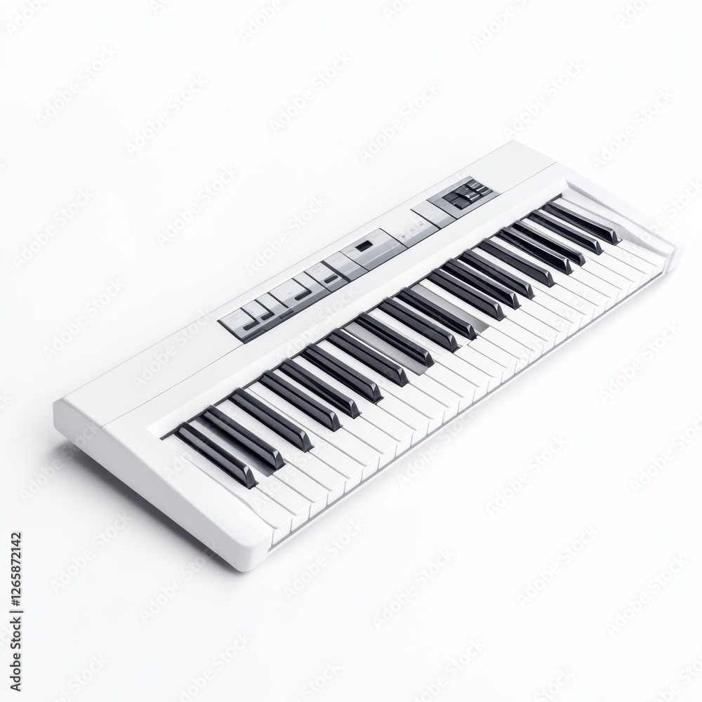 Modern Digital Piano Keyboard with Black and White Keys and Control Panel for Music Production and Performance Modern Digital Piano Keyboard with Black and White Keys and Control Panel for Music Production and Performance