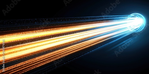 Data cable coating solutions. Vibrant streaks of light in motion against a dark background, creating a dynamic visual effect.