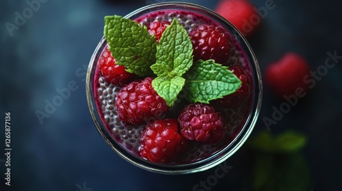 Wallpaper Mural Chia seed pudding and berries Torontodigital.ca