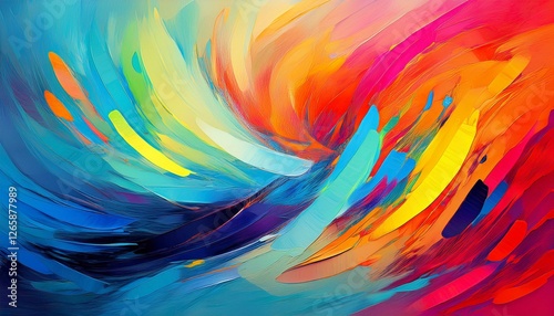 Pintura Abstracta Colorida con Pinceladas Audaces – Arte y Creatividad
