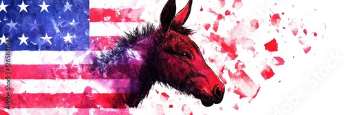 Obraz na płótnie donkey, american flag
