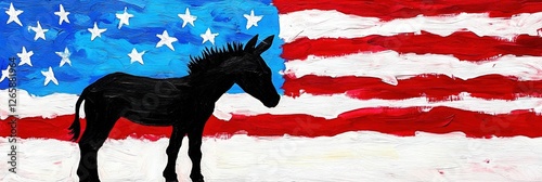 Obraz na płótnie donkey, american flag