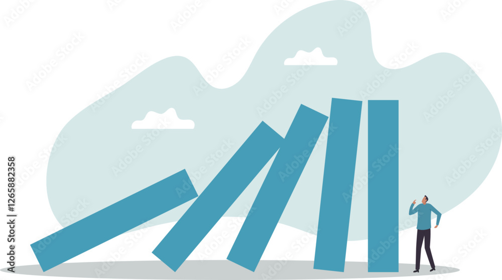 Fototapeta premium Risk management, uncertainty or unknown threat causing business failure, economic crisis, danger or problem,business concept.flat character.