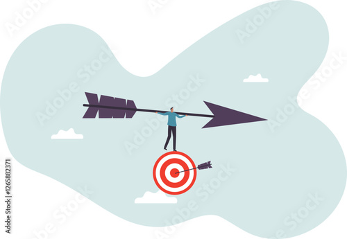 Result oriented business strategy or result driven, professionally set up and achieve business target.business concept.flat character.