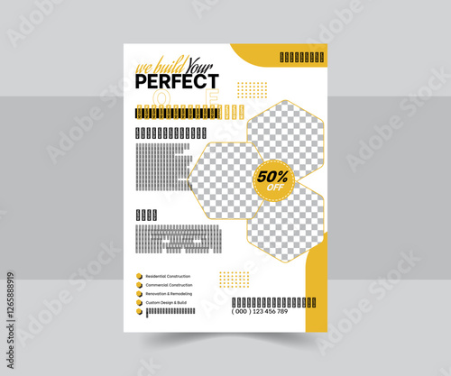 Corporate construction Flyer design for marketing and branding