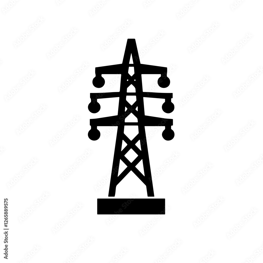 Power lines icon for websites, industry, manufacturing, design and educational purposes. Power lines icon for websites, industry, manufacturing, design and educational purposes.