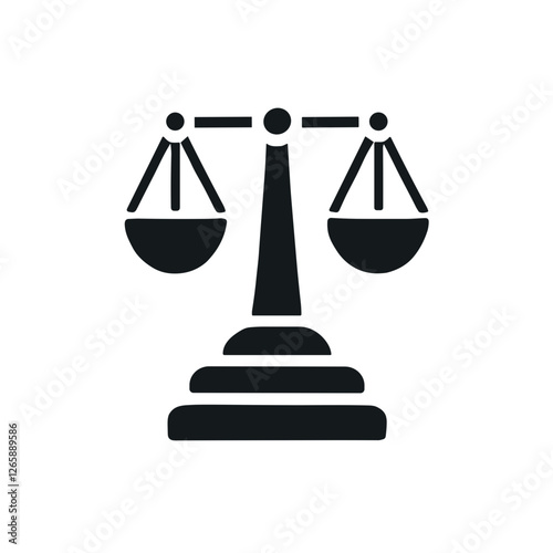 Scales of justice icon for legal service websites, law firm branding, justice and court related publications.