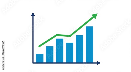 Free Download a simple bar graph with blue bars and a green line connecting the data points. - GFXLoad