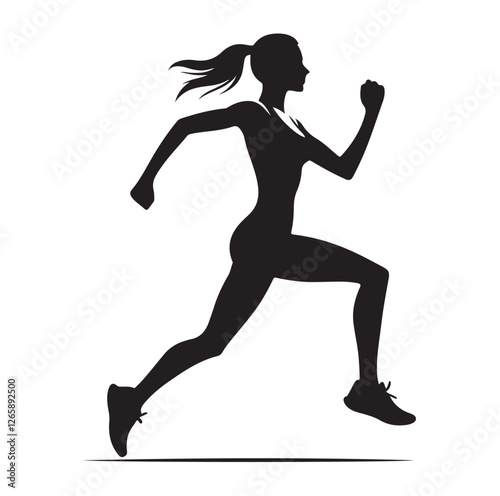 Running Human Silhouette vector illustration