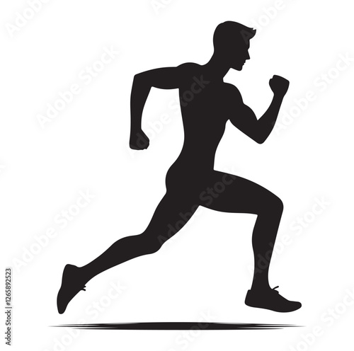 Running Human Silhouette vector illustration