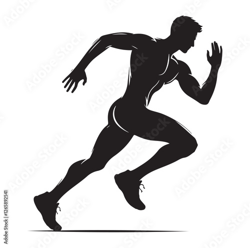 Running Human Silhouette vector illustration