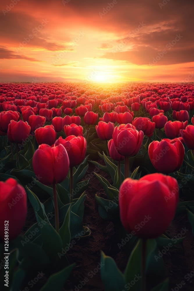 Fototapeta premium Beautiful tulip flower in Spring.