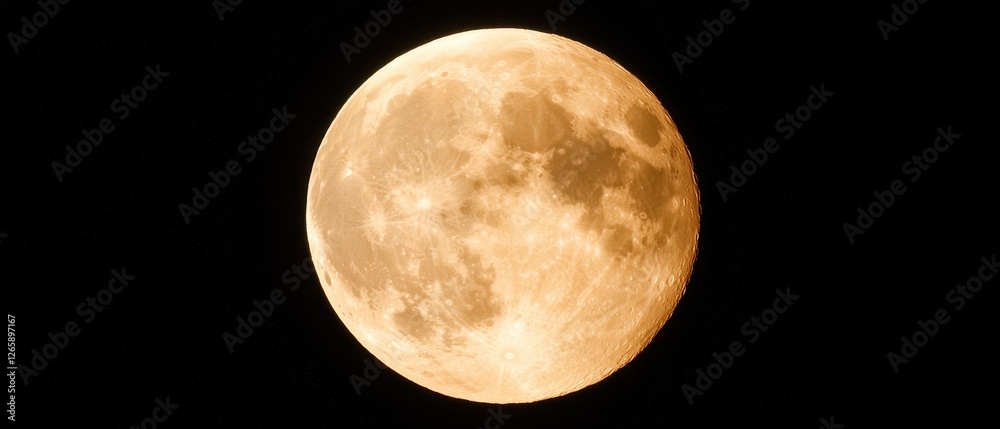 Obraz premium Full moon rising over dark sky celestial event nighttime view astrological wonder