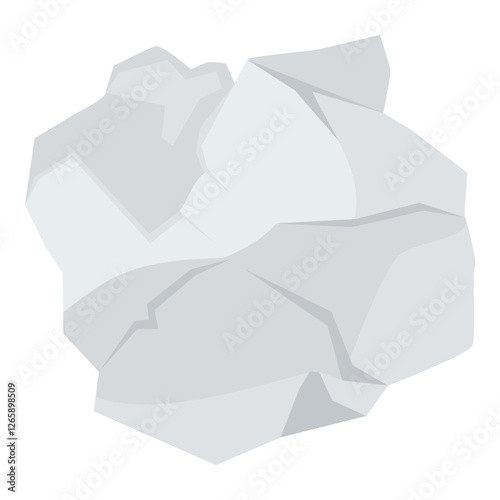 White crumpled paper ball isolated
