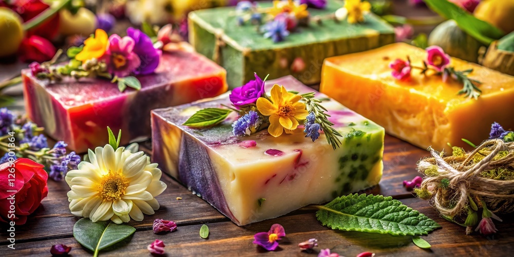 Luxurious Handmade Soap Closeup: Spa Pampering Essentials Luxurious Handmade Soap Closeup: Spa Pampering Essentials