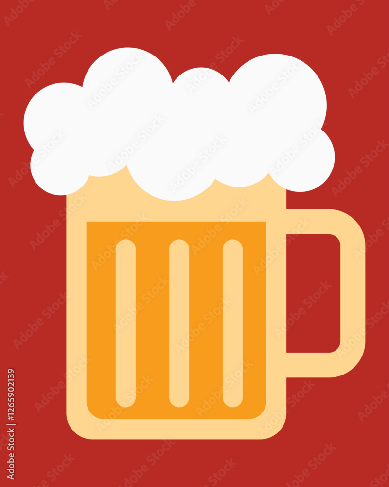 Beer mug with foam, isolated on a brown background. Beer mug icon emoji illustration. Cheer up friend. Lager beer. Have a beer with your friends. Great for pub menu illustrations. Cold drinks concept. Beer mug with foam, isolated on a brown background. Beer mug icon emoji illustration. Cheer up friend. Lager beer. Have a beer with your friends. Great for pub menu illustrations. Cold drinks concept.