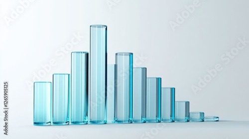 Free Download Abstract 3D glass graph symbolizing financial growth, set against a minimalistic backdrop with soft gradient lighting. - GFXLoad