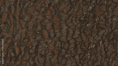 Obraz na płótnie This image showcases a close-up view of a tree’s bark displaying rich brown tones and a rugged, textured surface. w salonie