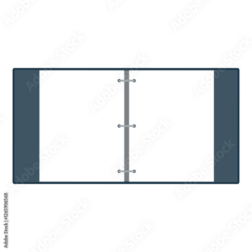 Open office ring binder with paperwork