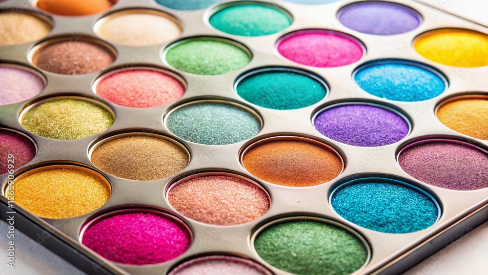 Macro Close-up of Eyeshadow Palette for Light Skin Tones -  Cosmetic Makeup Product