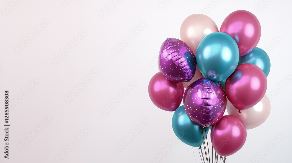 Balloon bouquet with copy space in the background for greeting or text Balloon bouquet with copy space in the background for greeting or text