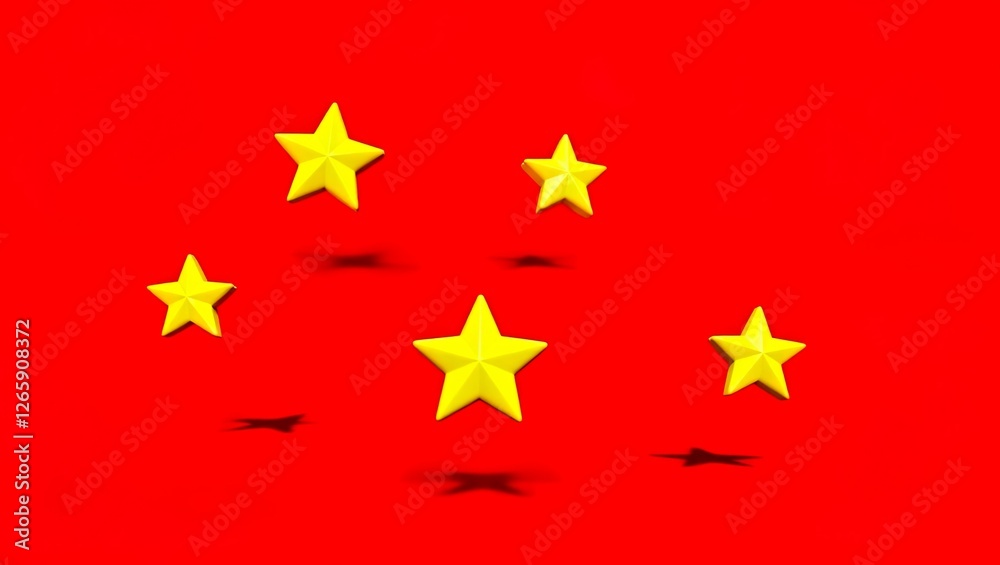 Red Background with 5 yellow stars Red Background with 5 yellow stars