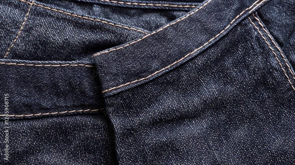 Naklejka premium Close Up Of Dark Blue Denim Jeans Fabric