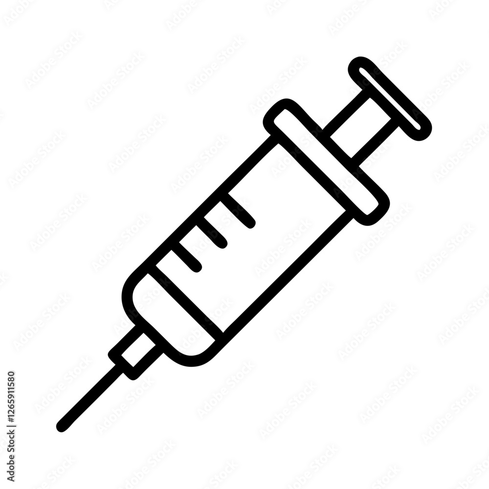 Outline icon of medical syringe Outline icon of medical syringe