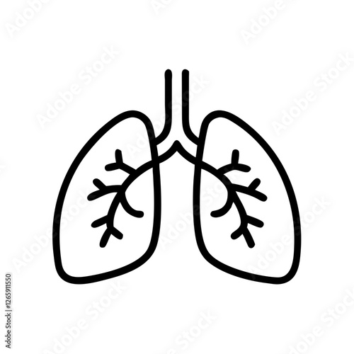 Outline icon of human lungs
