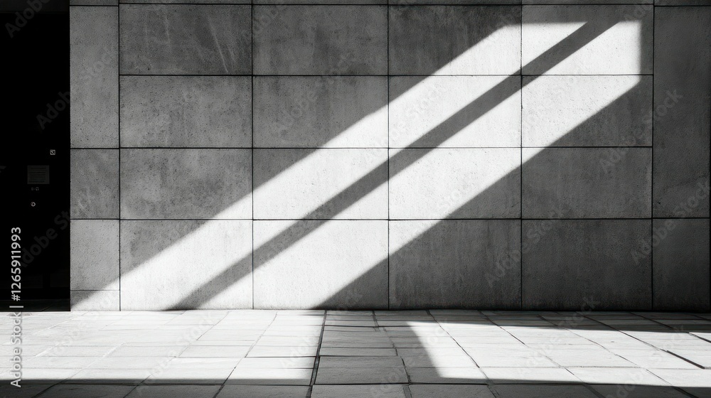 Obraz premium Sunlight shadows on modern exterior wall