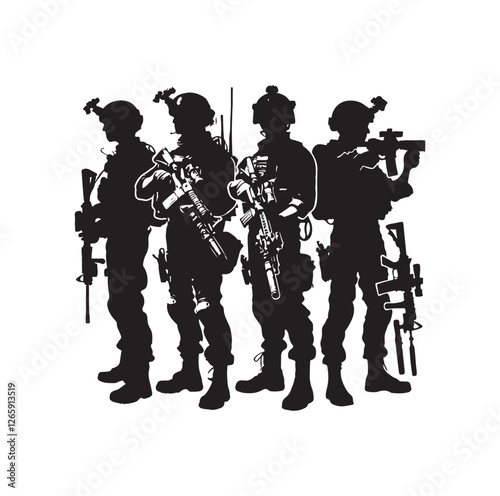 Soldier silhouettes vector illustration