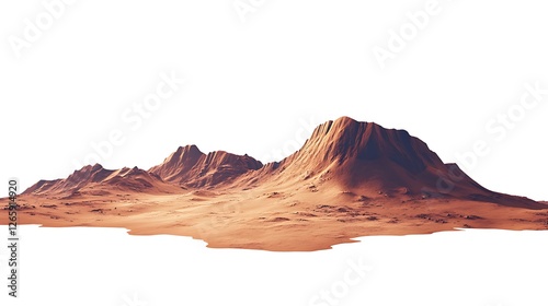  a rocky, barren terrain. It shows orange and brown hues suggesting a desert