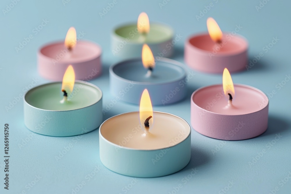 Neatly placed birthday candles in a soft aesthetic design Neatly placed birthday candles in a soft aesthetic design