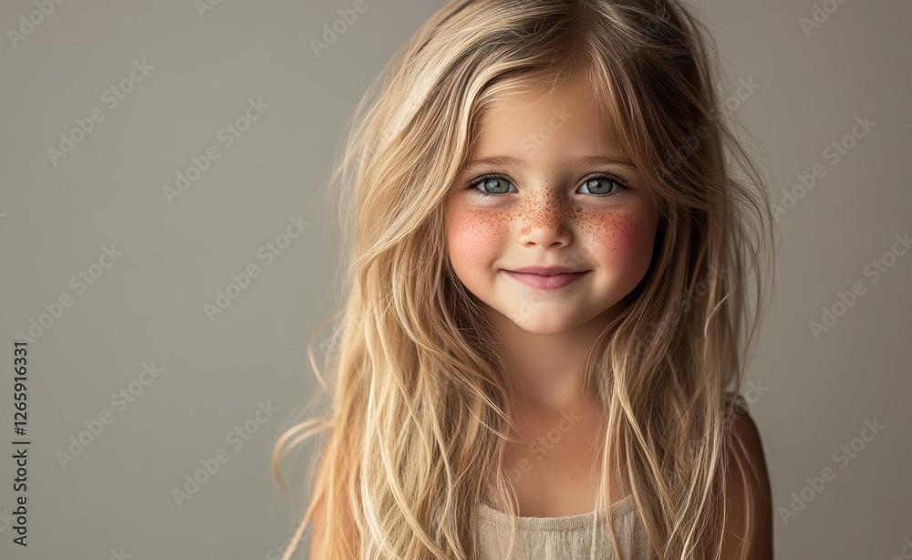 A young blonde child with long hair smiles gently, wearing a white shirt, against a neutral light background. The child’s soft expression and natural look create a warm, calm atmosphere. A young blonde child with long hair smiles gently, wearing a white shirt, against a neutral light background. The child’s soft expression and natural look create a warm, calm atmosphere.