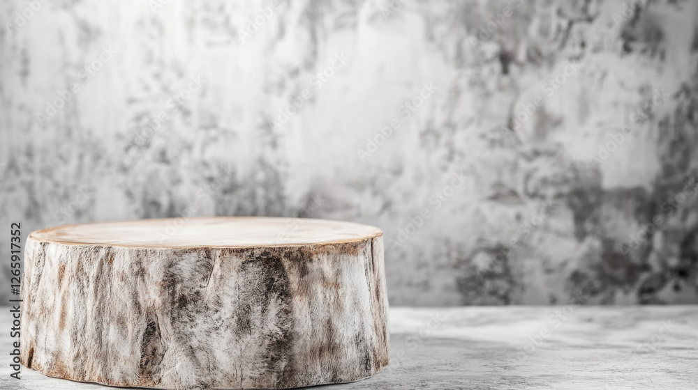 Minimalist podium with natural light highlighting wood and modern design Minimalist podium with natural light highlighting wood and modern design