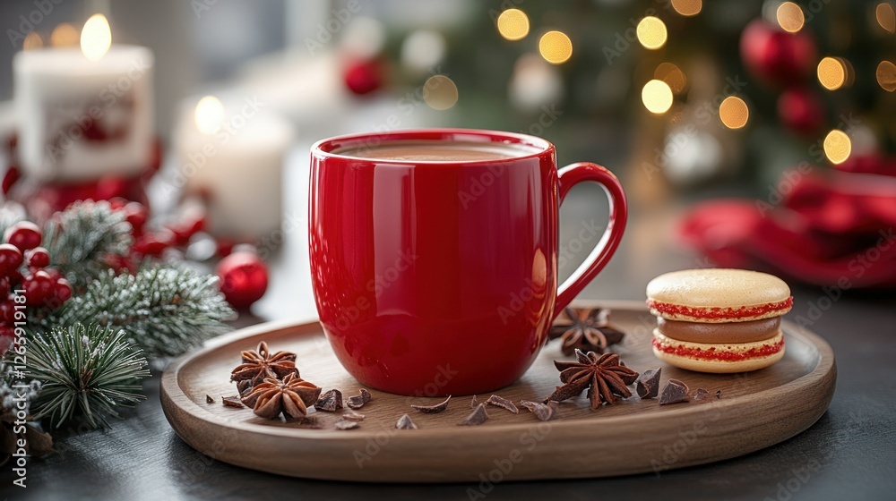 Cozy Christmas Hot Chocolate with Macarons Cozy Christmas Hot Chocolate with Macarons