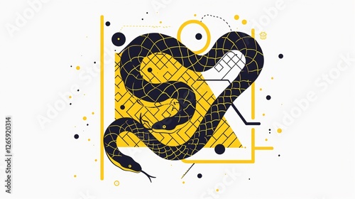 Dangerously Crawling Snake Vector Illustration