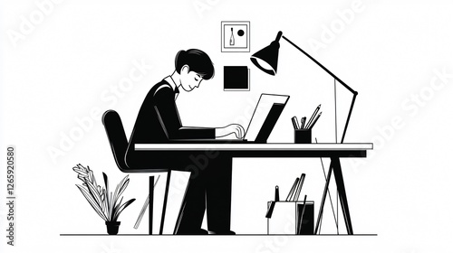 Vector Illustration Design Workstation