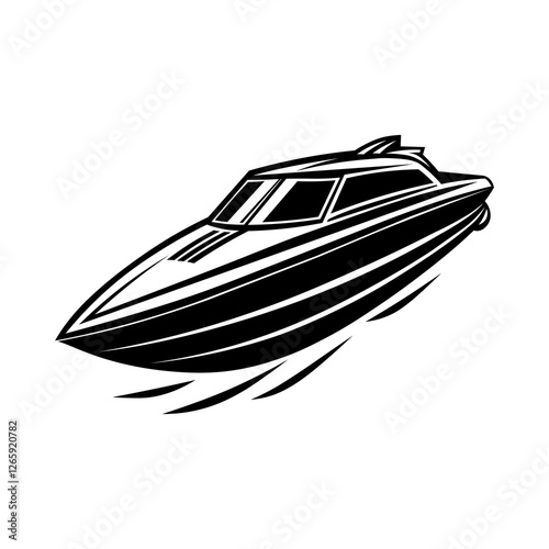 speed boat on white background