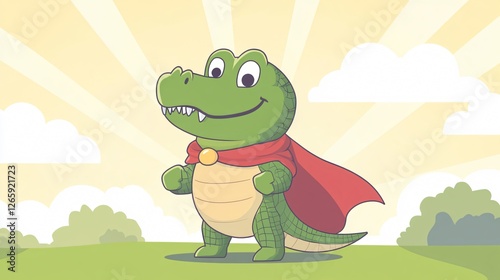 Cute Alligator Cartoon Character Vector Illustration