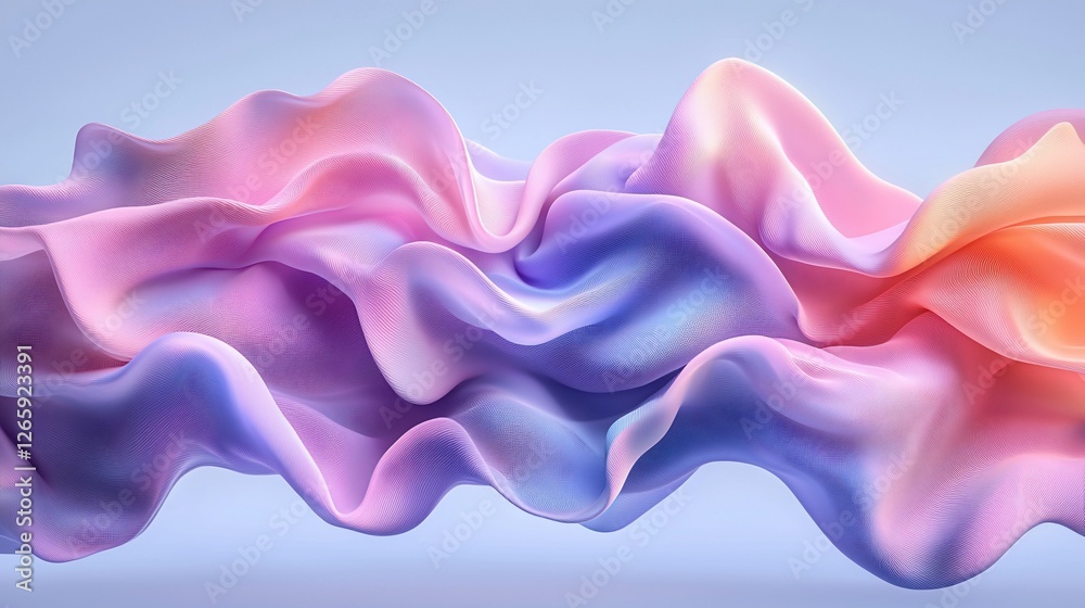 Pastel fabric wave, flowing, studio, background blur, design Pastel fabric wave, flowing, studio, background blur, design