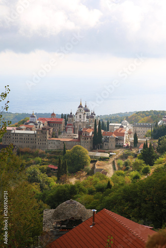 Skete of Saint Andrew in Karyes is a monastic institution on Mount Athos, Greece photo