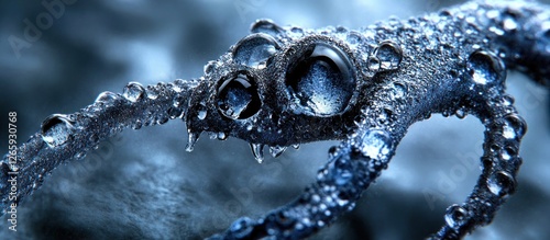 Wallpaper Mural Dew-Covered Branch, Close-up, Abstract Background, Nature Torontodigital.ca