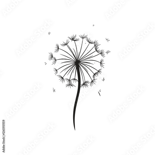 dandelion on white background