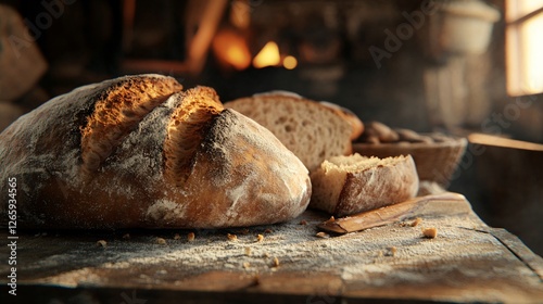 Freshly Baked Homemade Artisan Round Bread