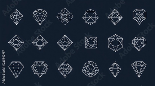 Diamond Icon Set for Digital, Print, or Web Design